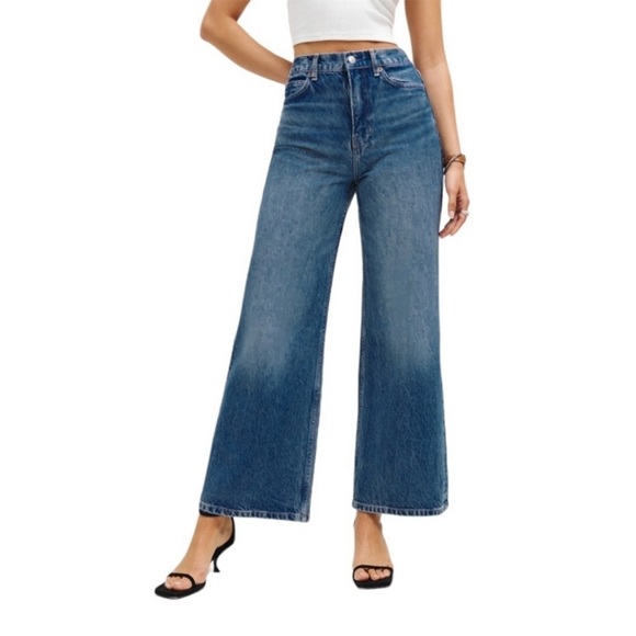 Reformation Denim - REFORMATION CROPPED LISA WIDE-LEG IN WASH BASIN COASTAL COWGIRL CLASSIC BOHO EUC